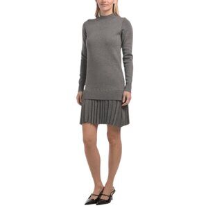 TAYLOR Pleated Skirt Mini Sweater Dress